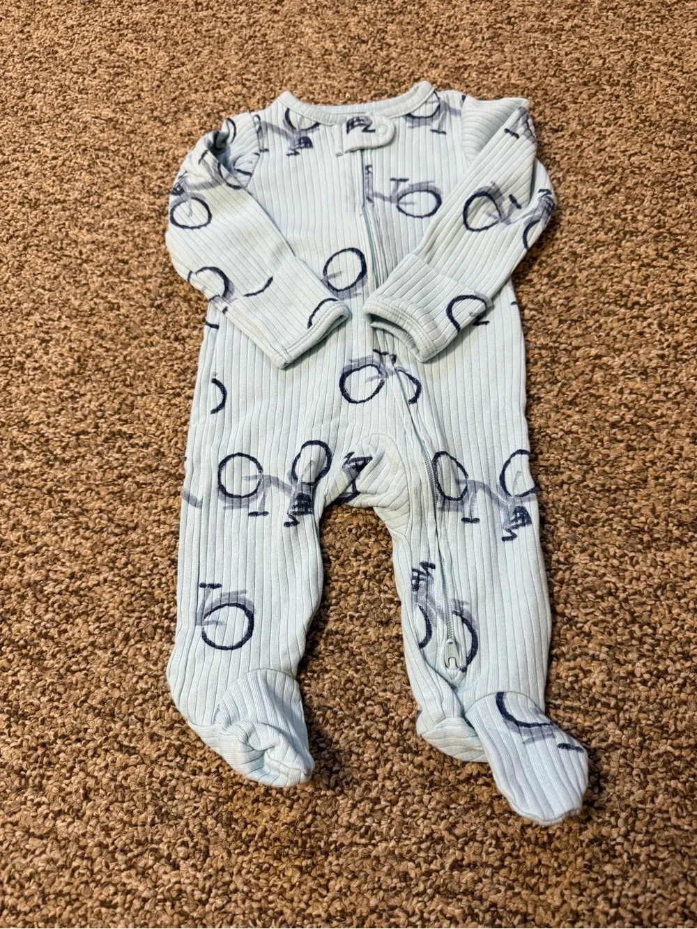 Carter's Yellow, Light Blue, and Gray Baby Footed One-Pieces
